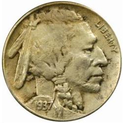 1937-D Buffalo 5C. FS-020.2 3-Legged EF45 Details