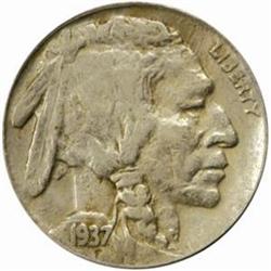 1937-D Buffalo 5C. FS-020.2. 3-Legged VF35 (PCGs)