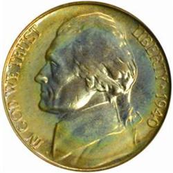 1940 Jefferson 5C. Reverse of 1940 PR68 (NGC)