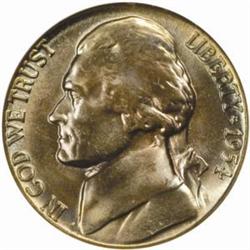 1954-S Jefferson 5C. MS67 (NGC)