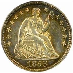 1853 Seated Liberty H10C. No Arrows. MS63 (PCGS)