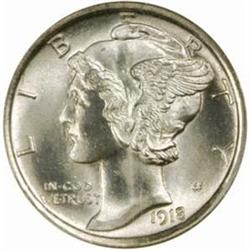 1918-D Mercury Dime. MS66 FB (NGC)