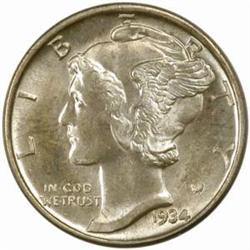 1934-D Mercury Dime. MS66 FB (PCGS)