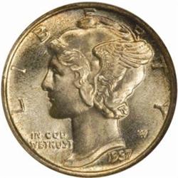1937 Mercury Dime. MS68 FB (NGC)