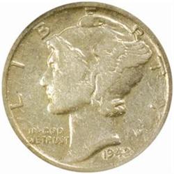 1942/1-D Mercury Dime. F Details-Improper Clean