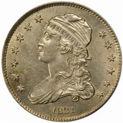 1831 Capped Bust 25C. Small Letters. MS63 (PCGS)
