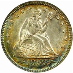 1853 Seated 25C. Arrows & Rays. MS63 (PCGS)