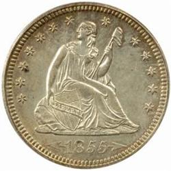 1855 Seated 25C. Arrows. MS63 (PCGS) CAC