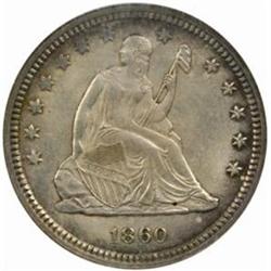 1860 Seated 25C. MS62 (NGC)