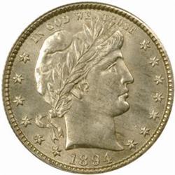 1894-O Barber Quarter. MS64 (PCGS)