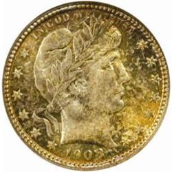 1908-D Barber Quarter. MS67 (NGC)