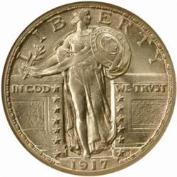 1917-S Standing 25C. Type II. MS64FH (NGC)