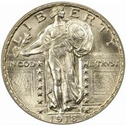 1918-D Standing 25C. MS65FH (PCGS)