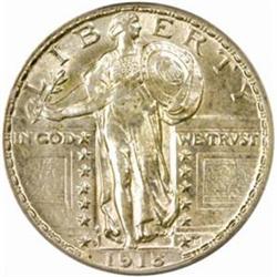 1918-D Standing 25C. MS64FH (PCGS)