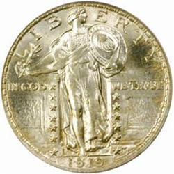 1919 Standing 25C. MS65FH (PCGS)