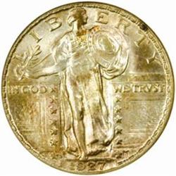 1927-D Standing 25C. DDR. MS64 (ANACS)