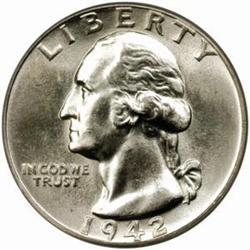 1942-D Washington Quarter.DDR. MS64 (PCGS)