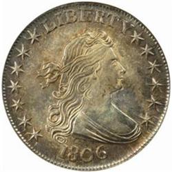 1806 Drape Bust 50C. Pointed 6, No Stem. MS64 NGC