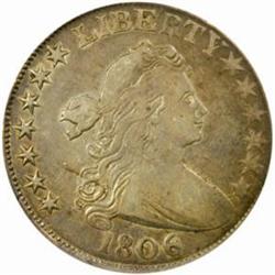 1806 Drape Bust 50C. 6/Inverted 6. VF-25 (PCGS)