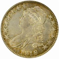 1818 Capped Bust 50C. O-112. Rarity-1. AU50 ANACS