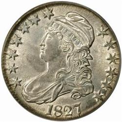 1827 Cap Bust 50C. Square Base 2. AU58 (PCGS)