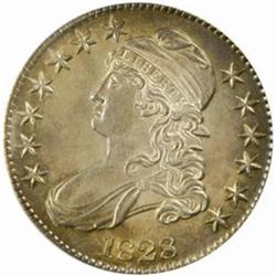 1828 Cap Bust 50C. Square Base 2, Sm 8s & Letters