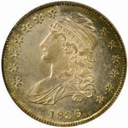1836 Cap Bust 50C. Lettered Edge O-101. MS64 NGC