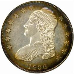 1836 Cap Bust 50C. Lettered Edge. Beaded Rev MS62