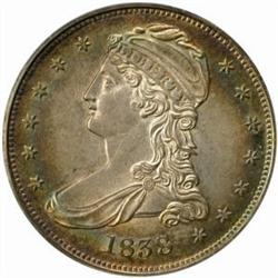 1838 Capped Bust 50C. Reeded Edge. AU58 (PCGS)