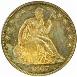 1867 Seated Liberty 50C. PR64CAM (PCGS)