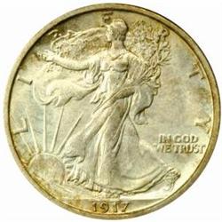 1917-S Walking Liberty 50C. Reverse Mintmark.