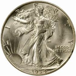 1934 Walking Liberty 50C. MS67 (NGC)