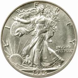 1936-S Walking Liberty 50C. MS66 (PCGS)