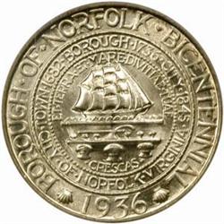 1936 Norfolk Bicentennial. MS67 (PCGS)