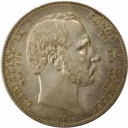 Denmark. Christian IX. Silver 2 Rigsdaler.