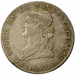 Ecuador. Republic (1831-) Silver 2 Reales 1849-GJ