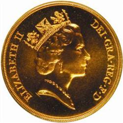 Great Britain. Elizabeth II. Gold 5 Pounds. 1985.