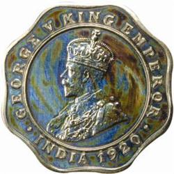 India. British Raj. George V. Copper-5C 4 Annas