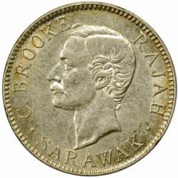 Sarawak. Charles Brooke, Rajah. Silver 20C 1915-H