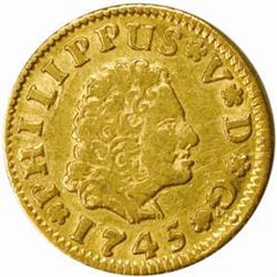 Spain. Felipe V. Gold 1/2 Escudo. 1745-S PJ.