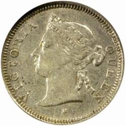 Straits Settlements. Victoria Silver 5 Cents.