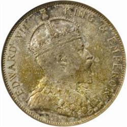 Straits Settlements. Edward VII Silver 50C. 1903.