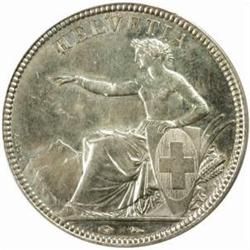 Switzerland. Confederation Silver 5 Francs 1850-A