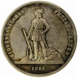 Switzerland. Silver Commemorative 5 Francs. 1859.