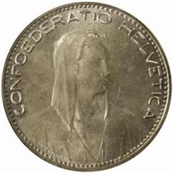 Switzerland. Confederation Silver 5 Francs 1923-B