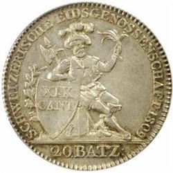 Swiss Cantons, Aargau. Silver 20 Batzen. 1809.