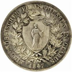 Swiss Cantons, Glarus. Silver Commem 40 Batzen