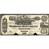 Image 1 : T-29. 1861 $10 Confederate Note. AU50