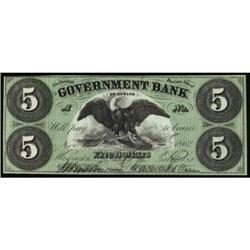 Wash. DC. The Government Bank. $5. Gem UNC65EPQ
