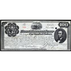 Topeka, KS Union Military Scrip June 1, 1867 $100